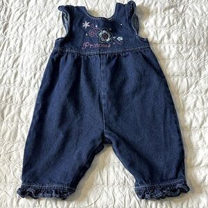 6M Vintage Jean jumper/romper baby girl princess